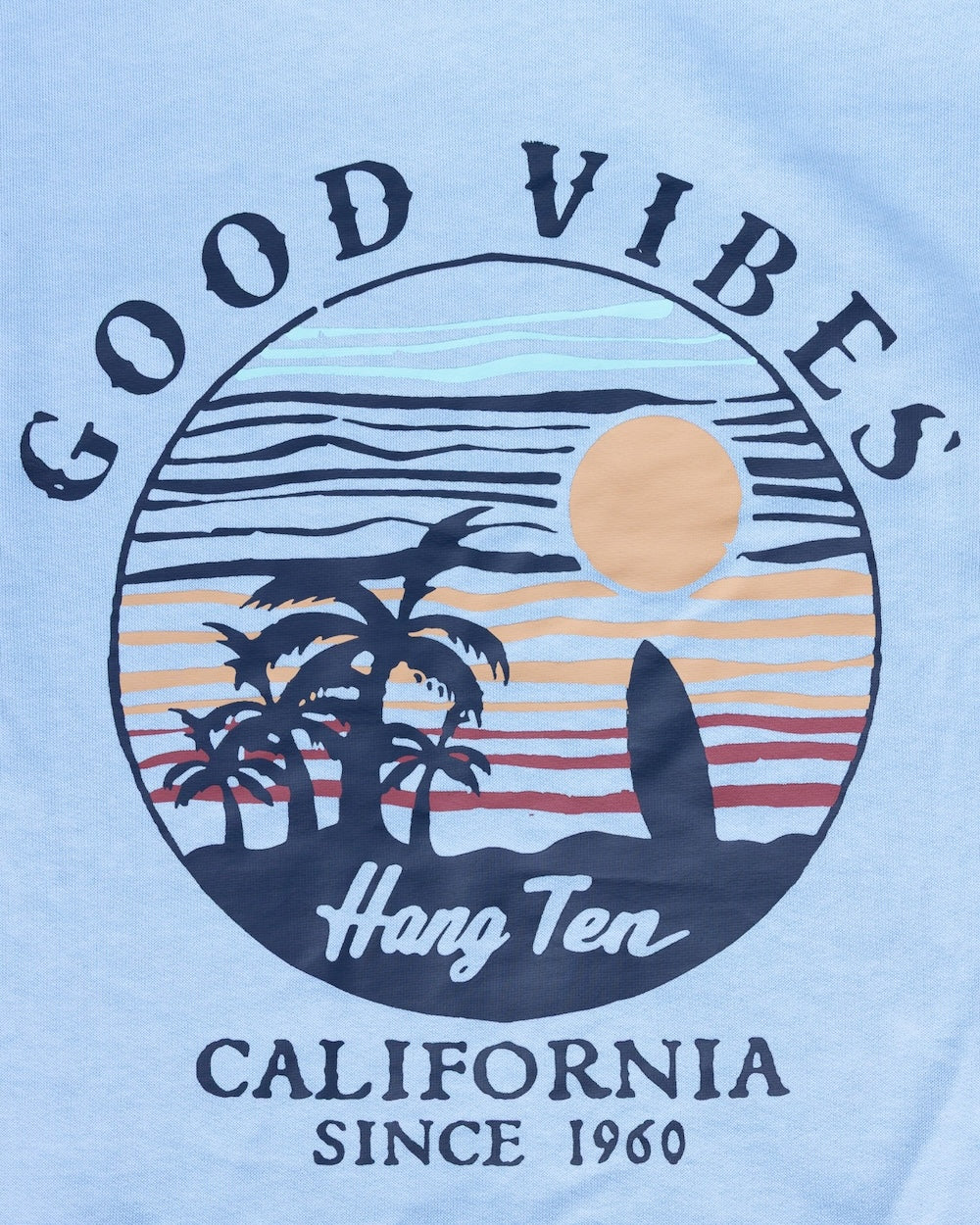 Good Vibes Retro Organic Cotton Hoodie - Powder Blue