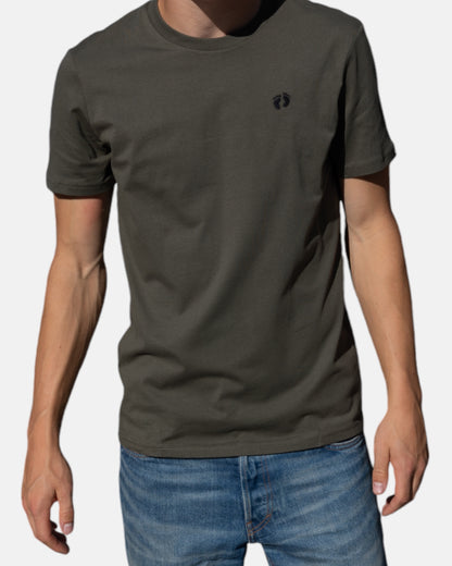 Icon logo t-shirt in 100% organic cotton - Green khaki
