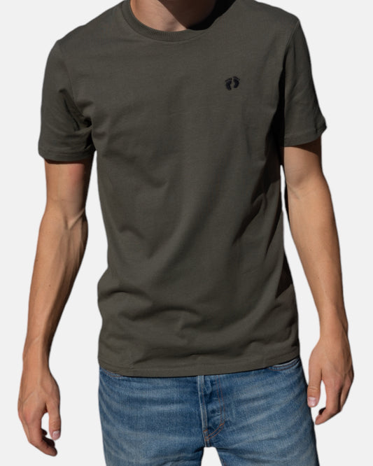 Logo d'icône t-shirt en 100% coton biologique - Kaki vert