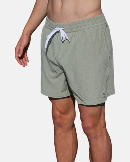 Swim shorts with inner brief - Green