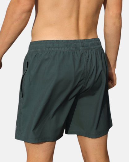 Swim hybrid shorts with inner tights - Green kahki