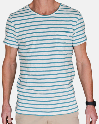 Hang Ten Striped T-shirt - Green & White