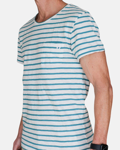 Hang Ten Striped T-shirt - Green & White