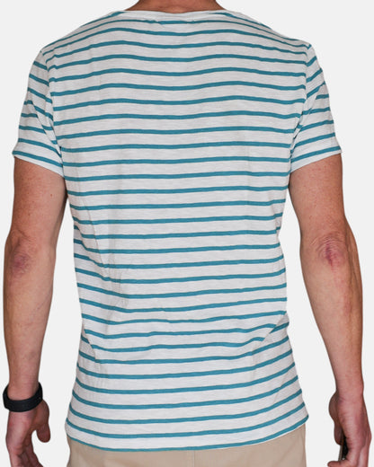 Hang Ten Striped T-shirt - Green & White