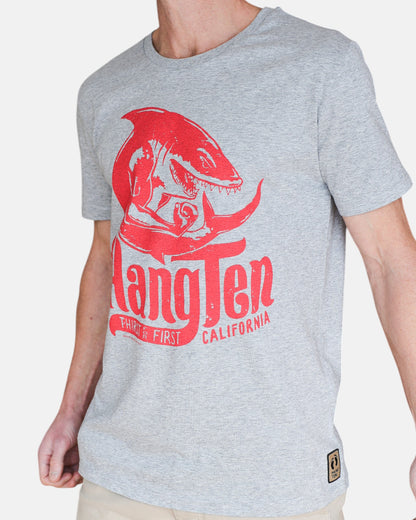 Hang Ten Shark T-shirt - Heather Gray