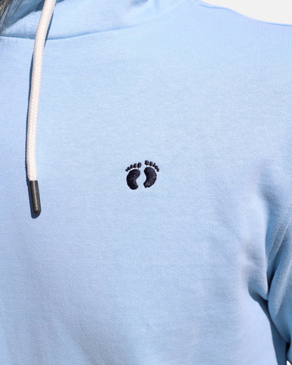 Good Vibes Retro Organic Cotton Hoodie - Powder Blue