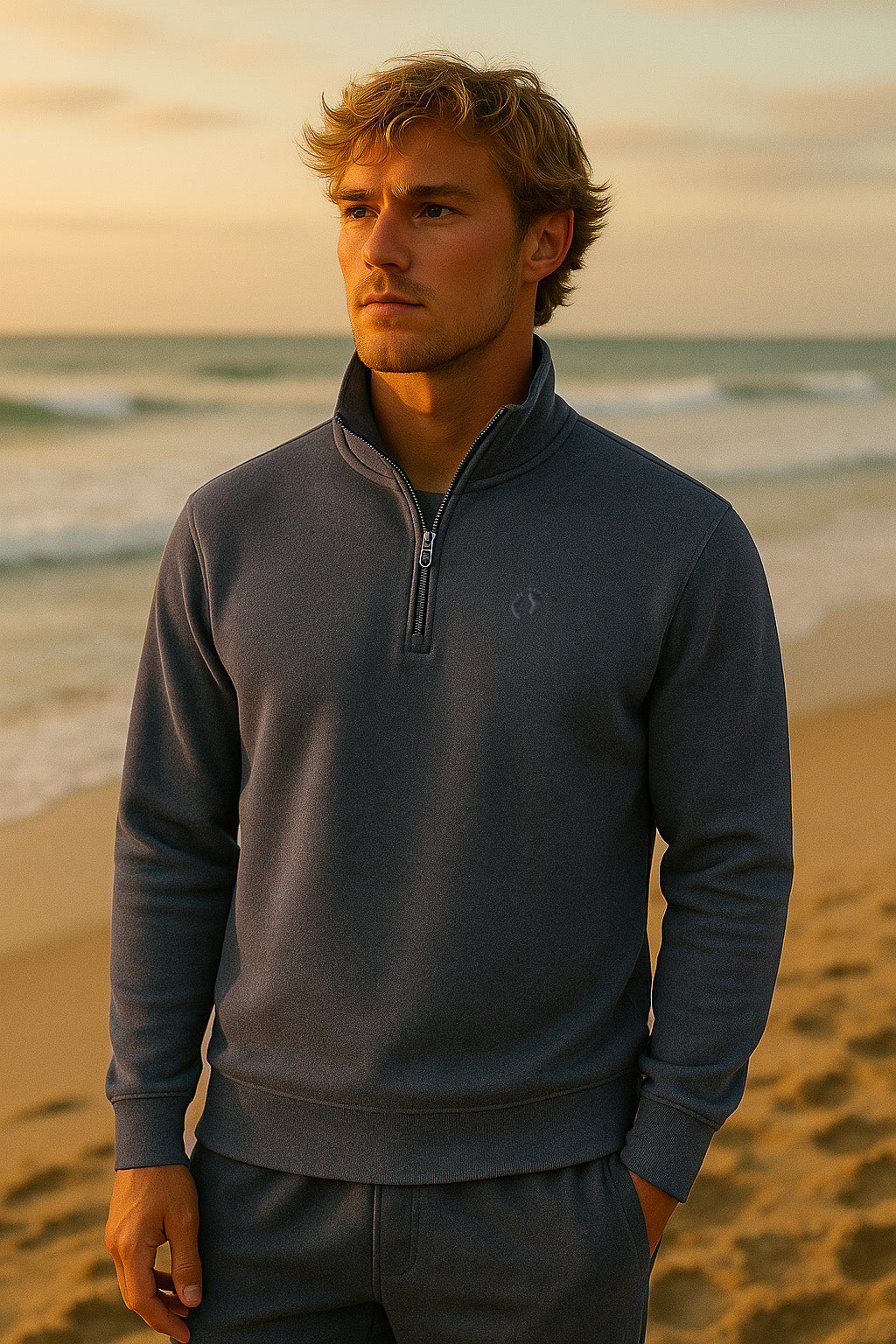 Quarter Zip Sweatshirt - Anthracite M
