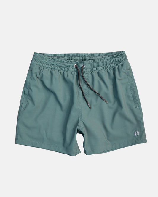 Swim hybrid shorts with inner tights - Green kahki