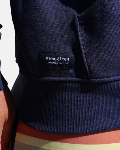 Vintage Logo Organic Cotton Hoodie - Mood Indigo