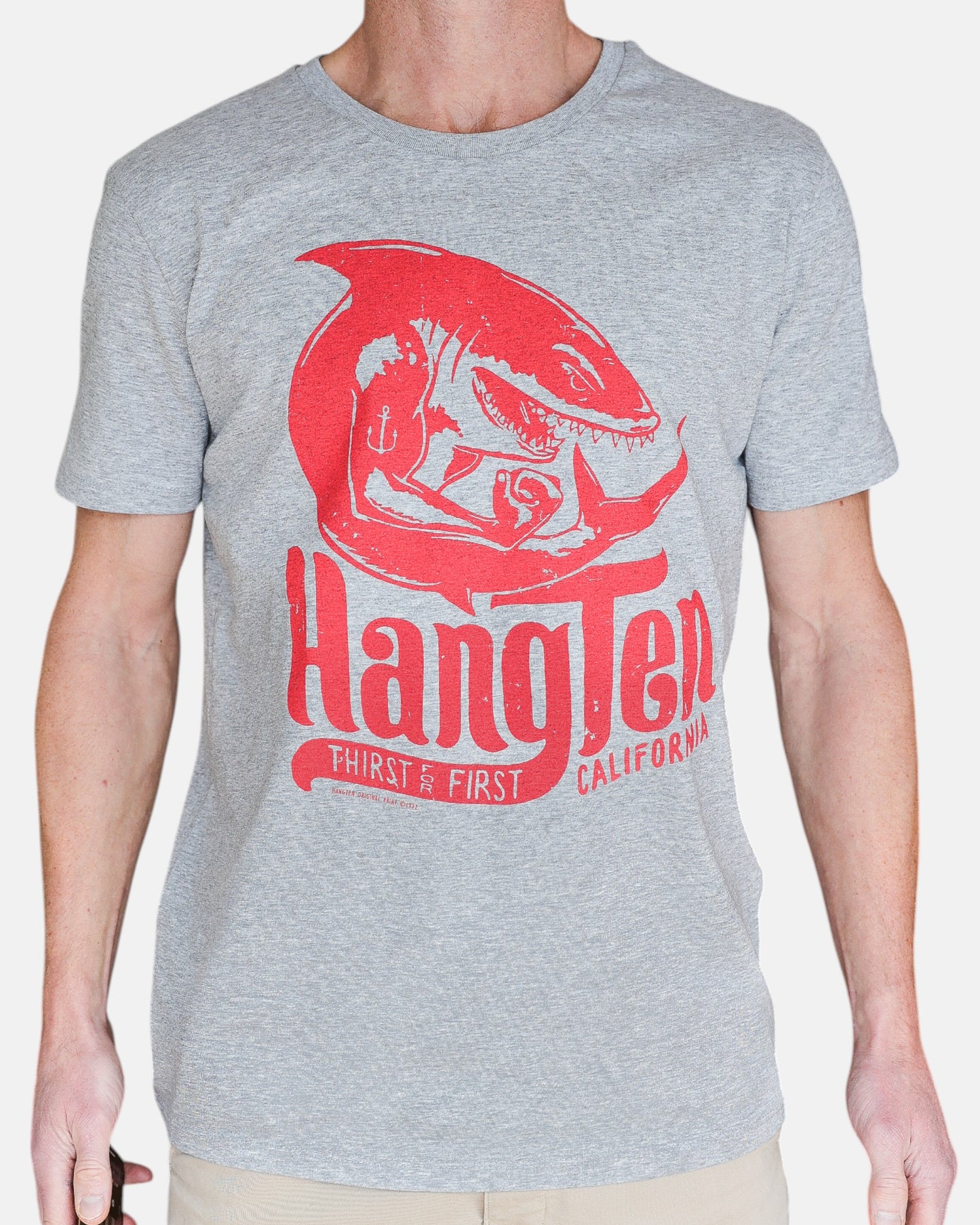 Hang Ten Shark T-shirt - Heather Gray