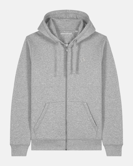 Zip Organic Cotton Hoodie - Heather Grey