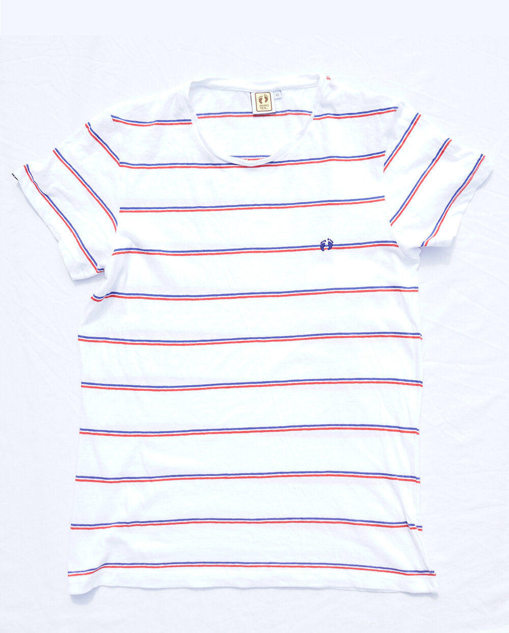 Hang Ten Striped 1978 T-shirt - Red&Blu&White